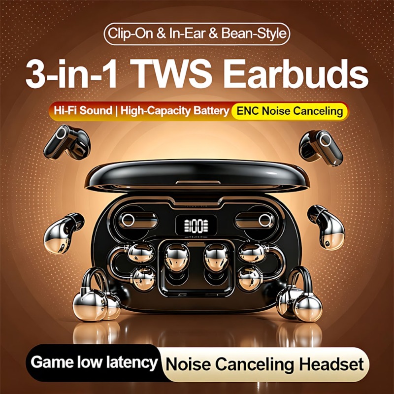 Phone Accessories Amazon - Earphone Bluetooth Nirkabel 3 in 1