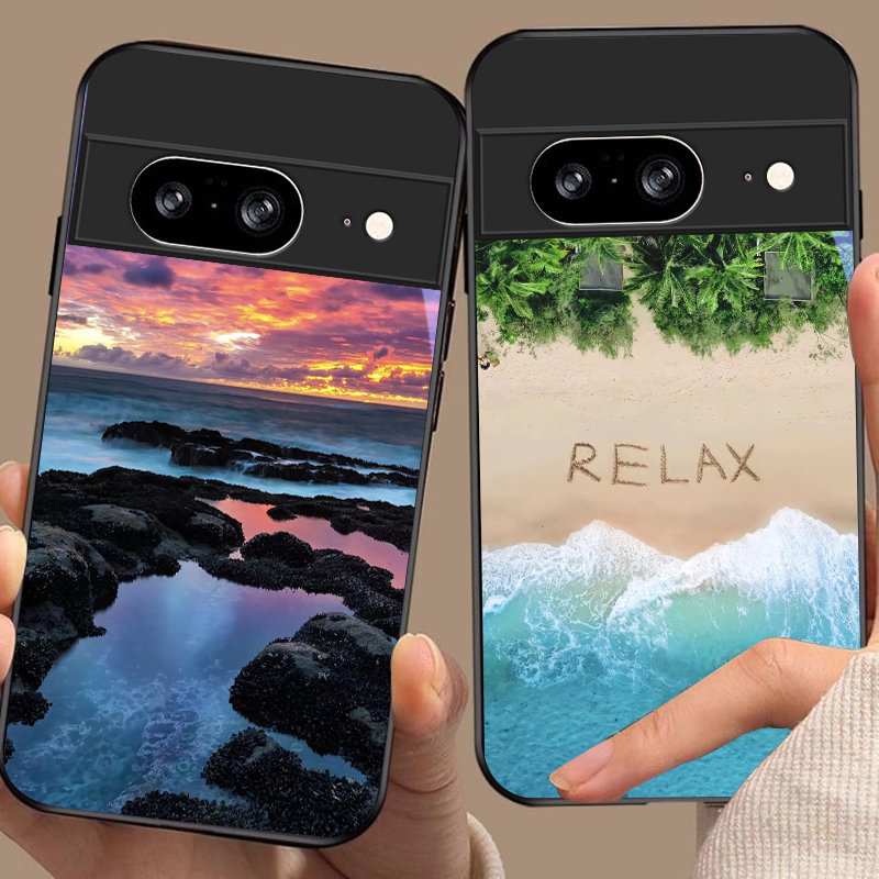 Google Pixel 9 Pro - Pemandangan Matahari Terbenam di Pantai untuk