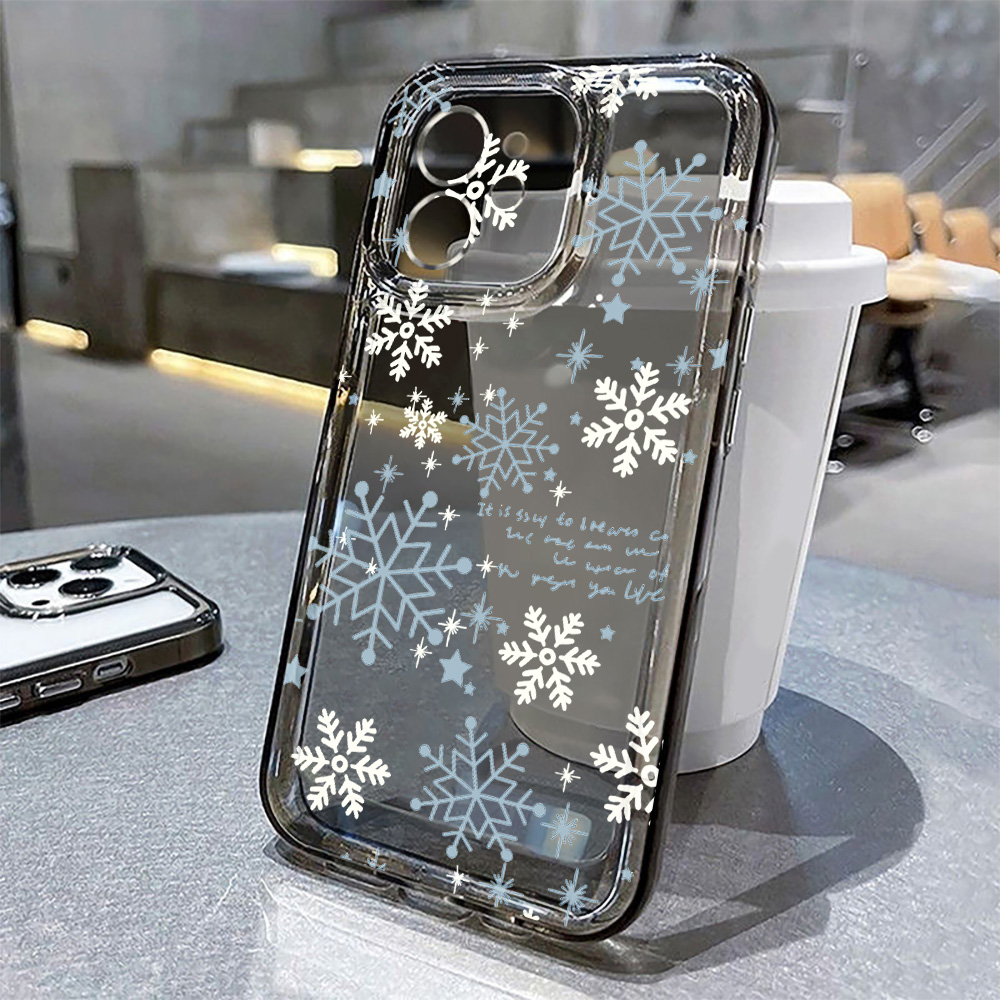 Apple Iphone 15 - Casing Telepon Transparan Motif Pohon Natal